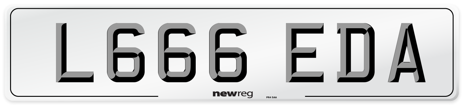 L666 EDA Number Plate from New Reg